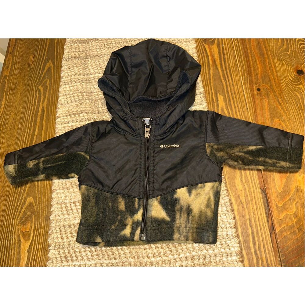 Columbia infant boys 0-3 months Steens Mt Overlay Hoodie Black Timberwolf Camouf